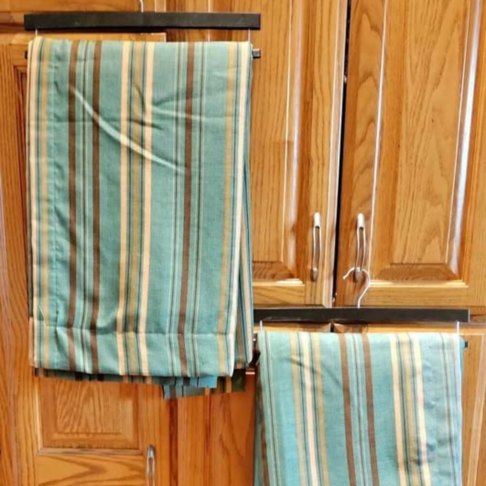 2 Vintage JC Penny's Home Collection Teal 50W x 84L LINED Curtains